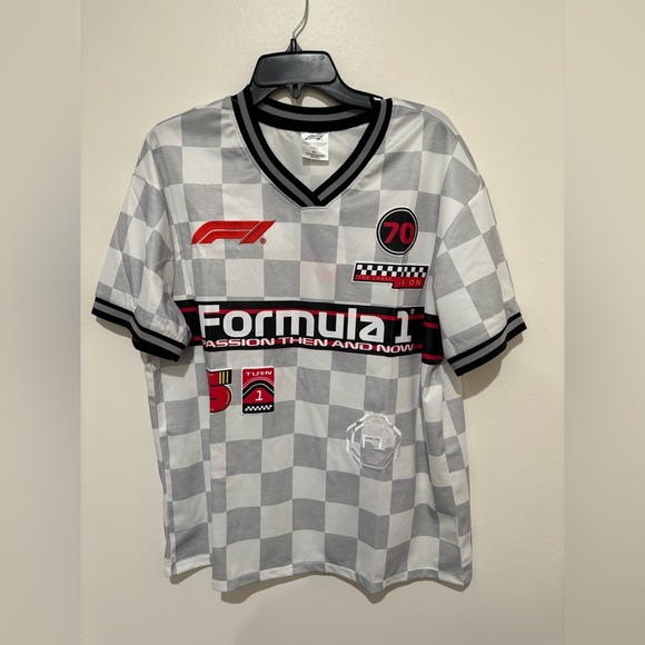 Formula 1 Gray Checkered Women’s Shirt - Picture 1 of 6